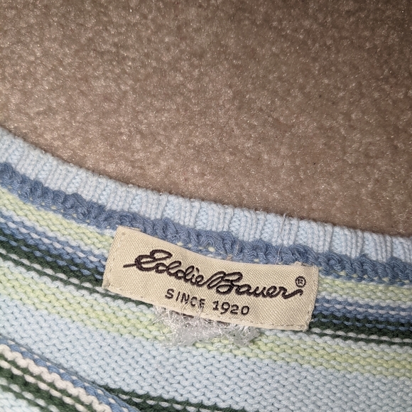 Eddie Bauer blue striped sleeveless top - Picture 2 of 11